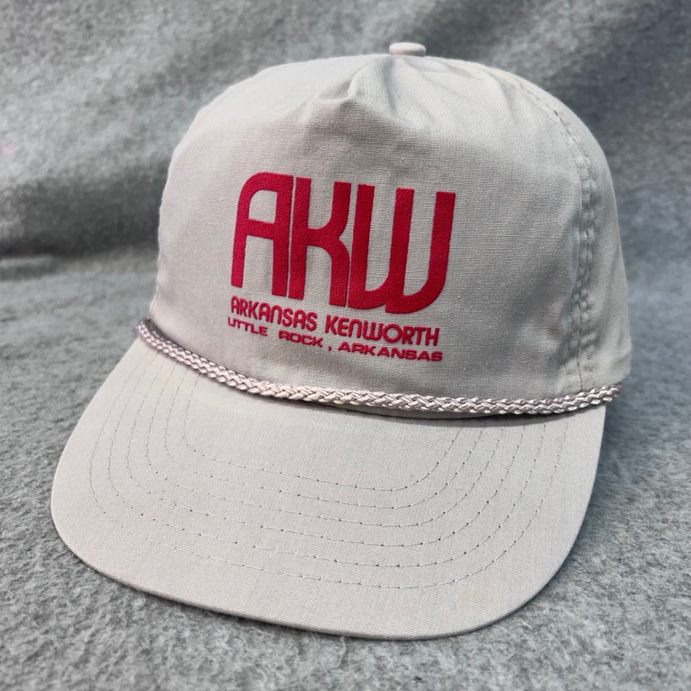 Arkansas Kenworth AKW Mens Gray Unbranded Trucker Hat Rope Snapback OSFA